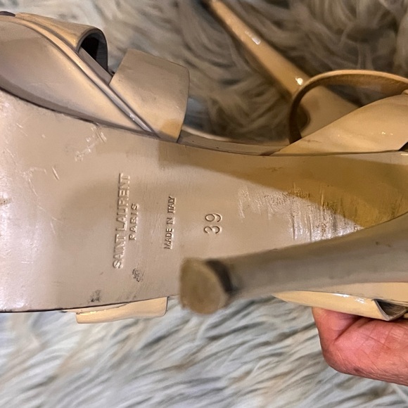 YSL Tribute Platform Sandals in Patent Leather - Picture 7 of 8